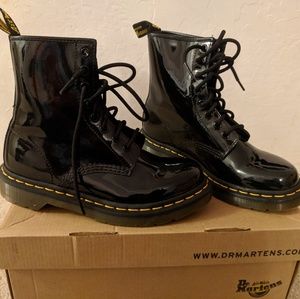 Dr. Marten black patent boots